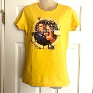 Rosie the Riveter Yellow Graphic T-shirt